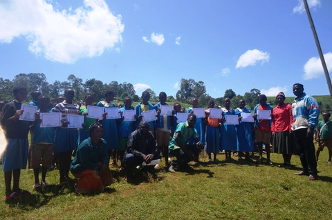 Certificate award to teenagers in Bansobi